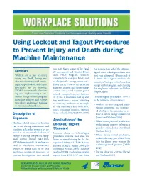 Using Lockout and Tagout Procedures to Prevent Injury and Death During Machine Maintenance