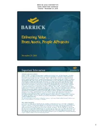 Delivering Value…Value… Fromfrom Assets,Assets, Peoplepeople && Projectsprojects