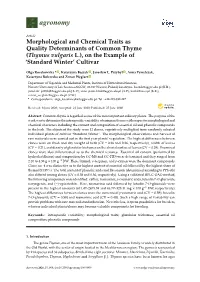 Morphological and Chemical Traits As Quality Determinants of Common Thyme (Thymus Vulgaris L.), on the Example of ‘Standard Winter’ Cultivar