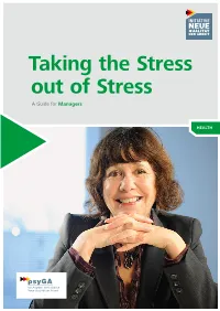 Taking the Stress out of Stress a Guide for Managers