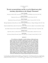 Tectonic Geomorphology and the Record of Quaternary Plate Boundary Deformation in the Olympic Mountains