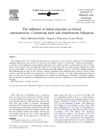 The Influence of Initial Exposure on Lexical