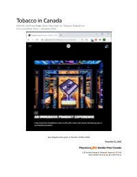 Tobacco in Canada Addressing Knowledge Gaps Important to Tobacco Regulation Environmental Scan – Autumn 2020