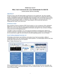 Wait, I Don't Want to Be the Linux Administrator for SAS VA