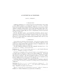 AN INFINITUDE of FINITUDES 1. Introduction Definitions of Finiteness
