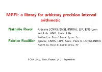 MPFI: a Library for Arbitrary Precision Interval Arithmetic