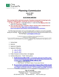 Planning Commission July 8, 2021 6:30 PM