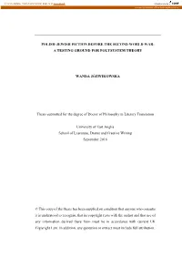 Polish-Jewish Fiction Before the Second World War: a Testing Ground for Polysystem Theory