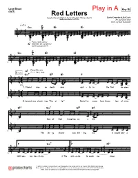 Red Letters B (Based on the Recording from the Crowder Album "I Know a Ghost") David Crowder & Ed Cash Arr
