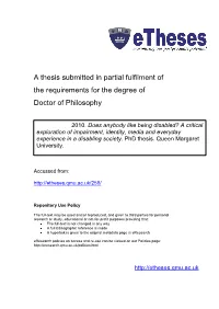 Thesis Submitted in Partial Fulfilment of the Requirements for the Degree of Doctor of Philosophy