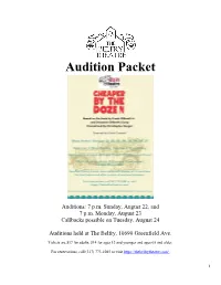 Audition Packet