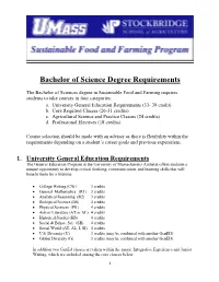 Bachelor of Science Degree Requirements