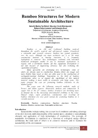 Bamboo Structures for Modern Sustainable Architecture
