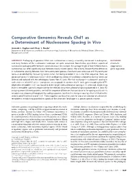 Comparative Genomics Reveals Chd1 As a Determinant of Nucleosome Spacing in Vivo