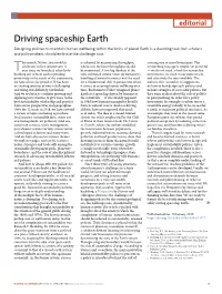 Driving Spaceship Earth
