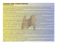 Lessons from Josiah's Revival