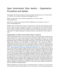 Open Government Data Austria - Organisation, Procedures and Uptake