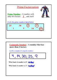Prime Factorization