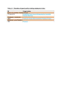 Representations Made on Policy 9 Retention of Good Quality Existing