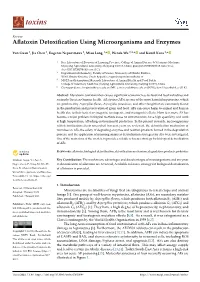 Aflatoxin Detoxification Using Microorganisms and Enzymes