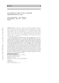 An Empirical Study of Data Constraint Implementations in Java