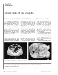 Diverticulitis of the Appendix