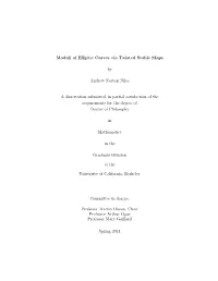 Moduli of Elliptic Curves Via Twisted Stable Maps by Andrew Norton Niles a Dissertation Submitted in Partial Satisfaction Of