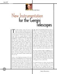 New Instrumentation for the Gemini Telescopes