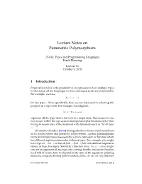 Parametric Polymorphism