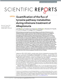 Quantification of the Flux of Tyrosine Pathway Metabolites During Nitisinone Treatment of Alkaptonuria