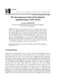 The Development Path of the Miskolc Agglomeration