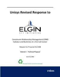 Unisys Revised Response To