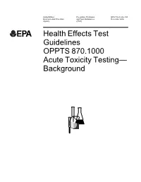 Acute Toxicity Testing