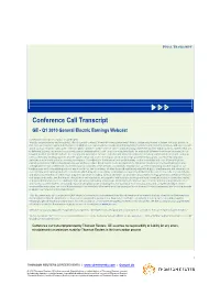 Conference Call Transcript