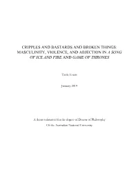 Masculinity, Violence, and Abjection in a Song of Ice and Fire and Game of Thrones