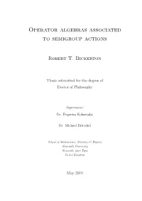 Operator Algebras Associated to Semigroup Actions
