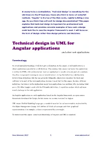 Technical Design in UML for Angular Applications and Other Web Applications