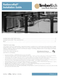 Timbertech Radiancerail Install Guide Baluster Section