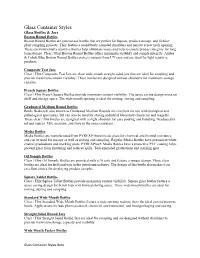 Glass Container Styles