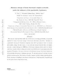 Shannon Entropy of Brain Functional Complex Networks Under the Inﬂuence of the Psychedelic Ayahuasca
