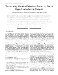 Trustworthy Website Detection Based on Social Hyperlink Network Analysis