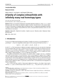 A Family of Complex Nilmanifolds with in Nitely Many Real Homotopy Types