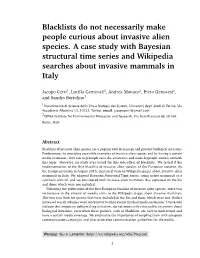 Blacklists Do Not Necessarily Make People Curious About Invasive Alien Species