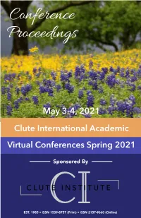 Clute International Academic Virtual Conferences Spring 2021 Author Name Paper # Title (Click Title to View Paper)