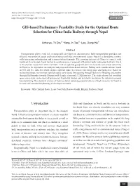 GIS-Based Preliminary Feasibility Study for the Optimal Route Selection for China-India Railway Through Nepal
