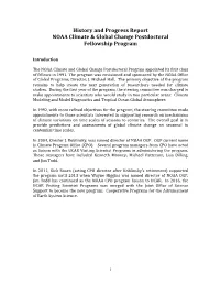 History and Progress Report NOAA Climate & Global Change