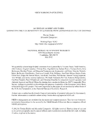 Nber Working Paper Series