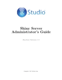 Shiny Server Administrator's Guide