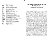 The Great Globalization Debate: an Introduction