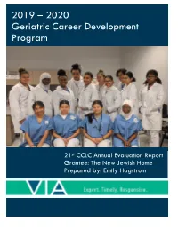 2019 – 2020 Geriatric Career Development Program